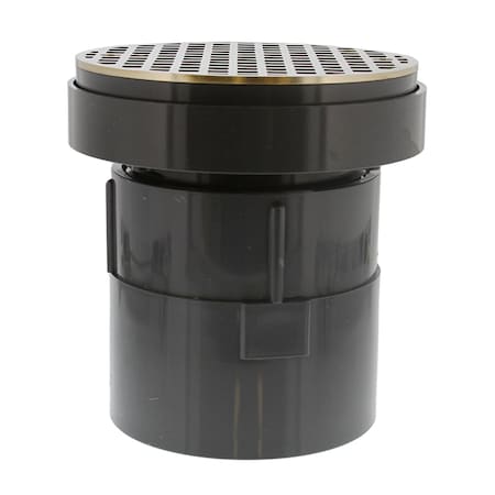 Jones Stephens 4in LevelBest Complete Pipe Fit Drain System, 3-1/2in Plastic Spud, 6in Nickel Bronze Strainer D50472